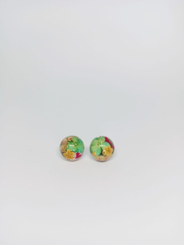 Pendientes de resina y flores naturales, orquídeas